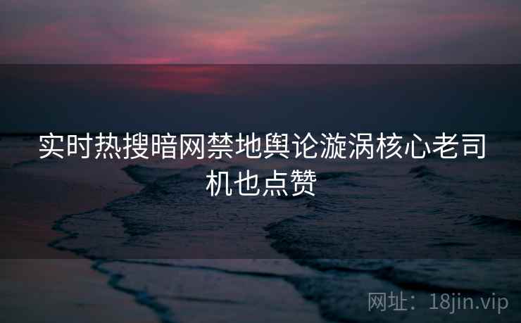 实时热搜暗网禁地舆论漩涡核心老司机也点赞
