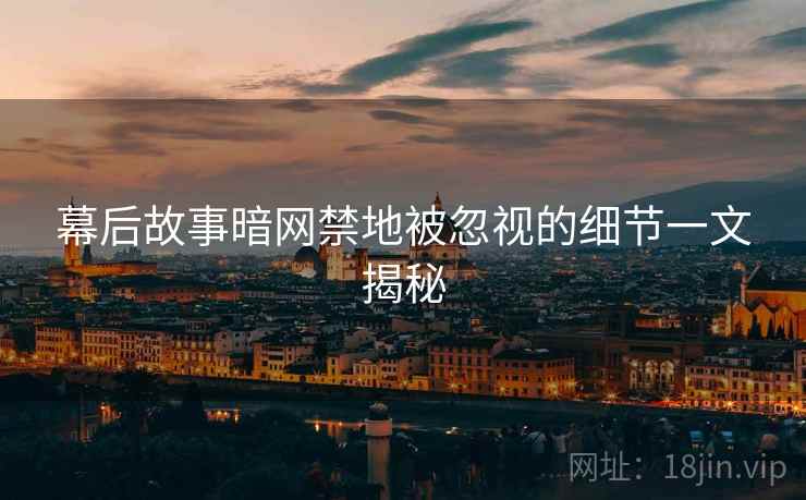 幕后故事暗网禁地被忽视的细节一文揭秘