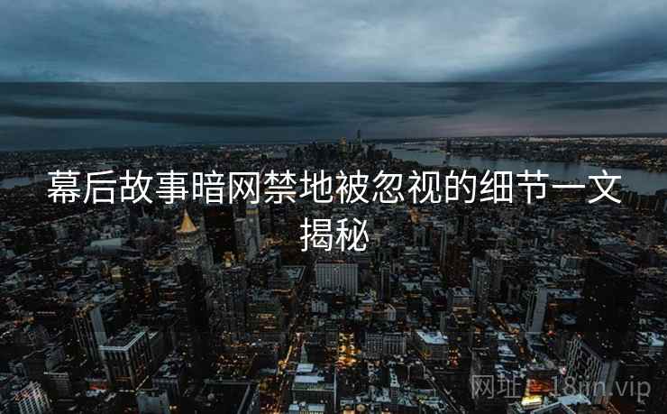 幕后故事暗网禁地被忽视的细节一文揭秘