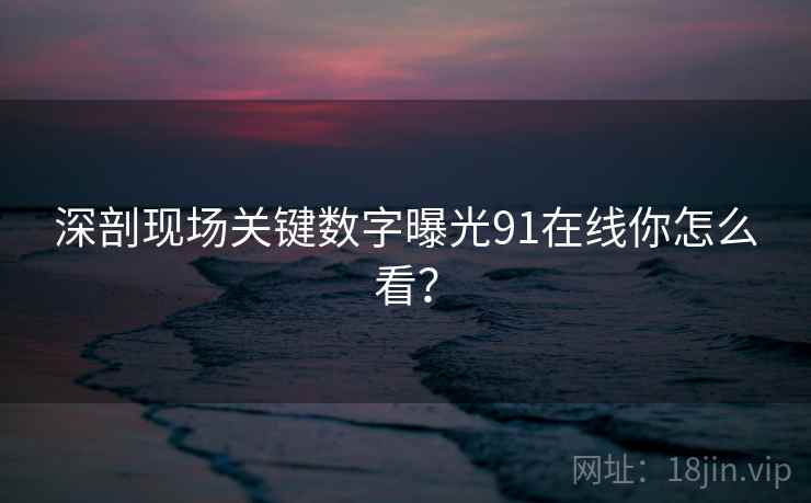 深剖现场关键数字曝光91在线你怎么看？