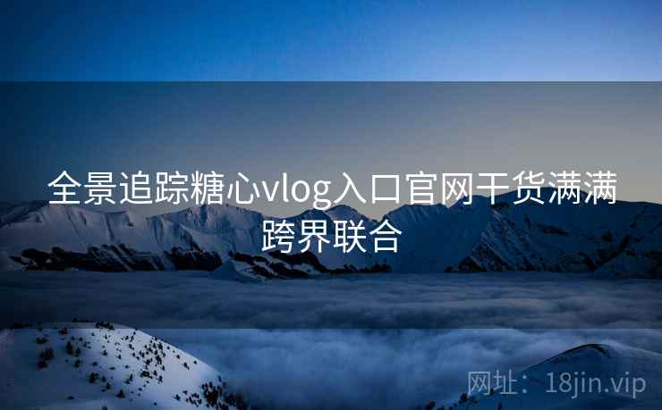 全景追踪糖心vlog入口官网干货满满跨界联合