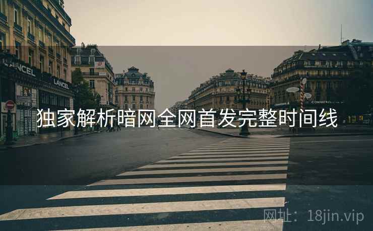 独家解析暗网全网首发完整时间线