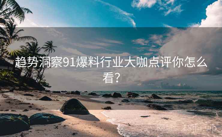 趋势洞察91爆料行业大咖点评你怎么看？
